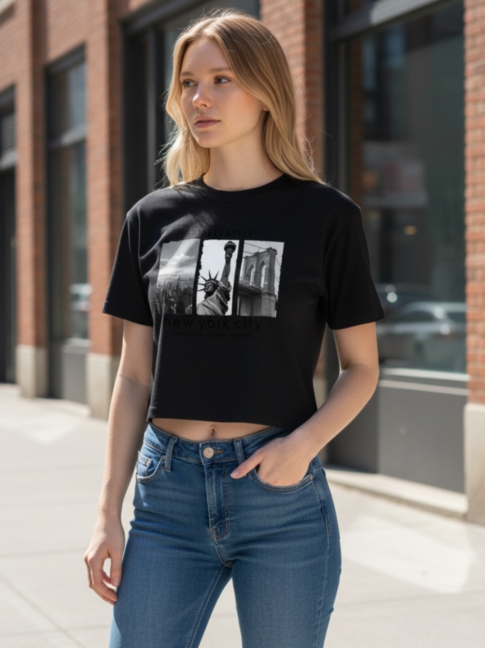 New York City Skyline Crop Top